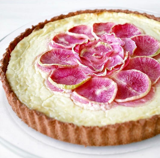 Watermelon Radish & Ricotta Tart