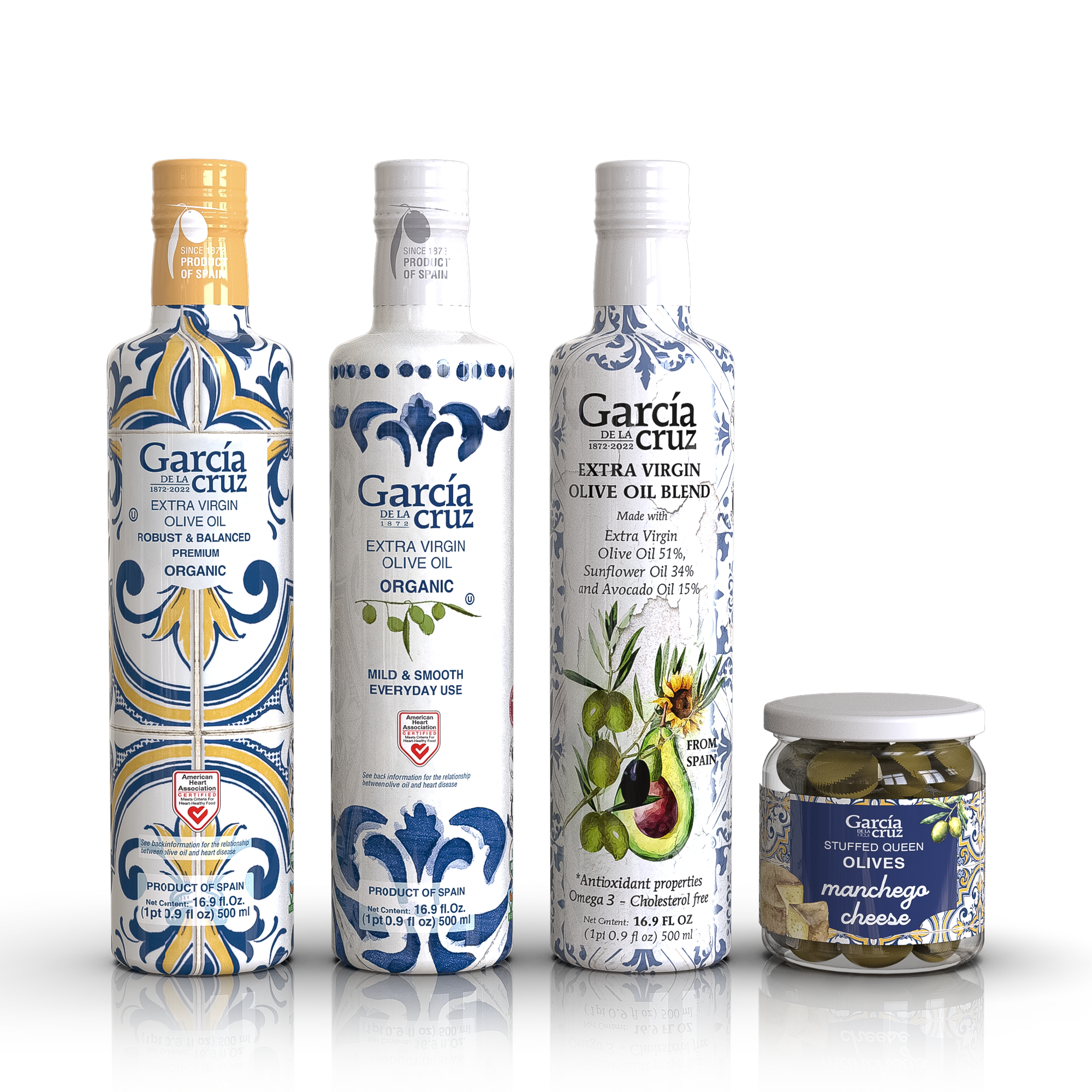 Discovery Spanish Olive Oil Bundle – Master Miller, Organic Essential, Blend & Manchego Olives