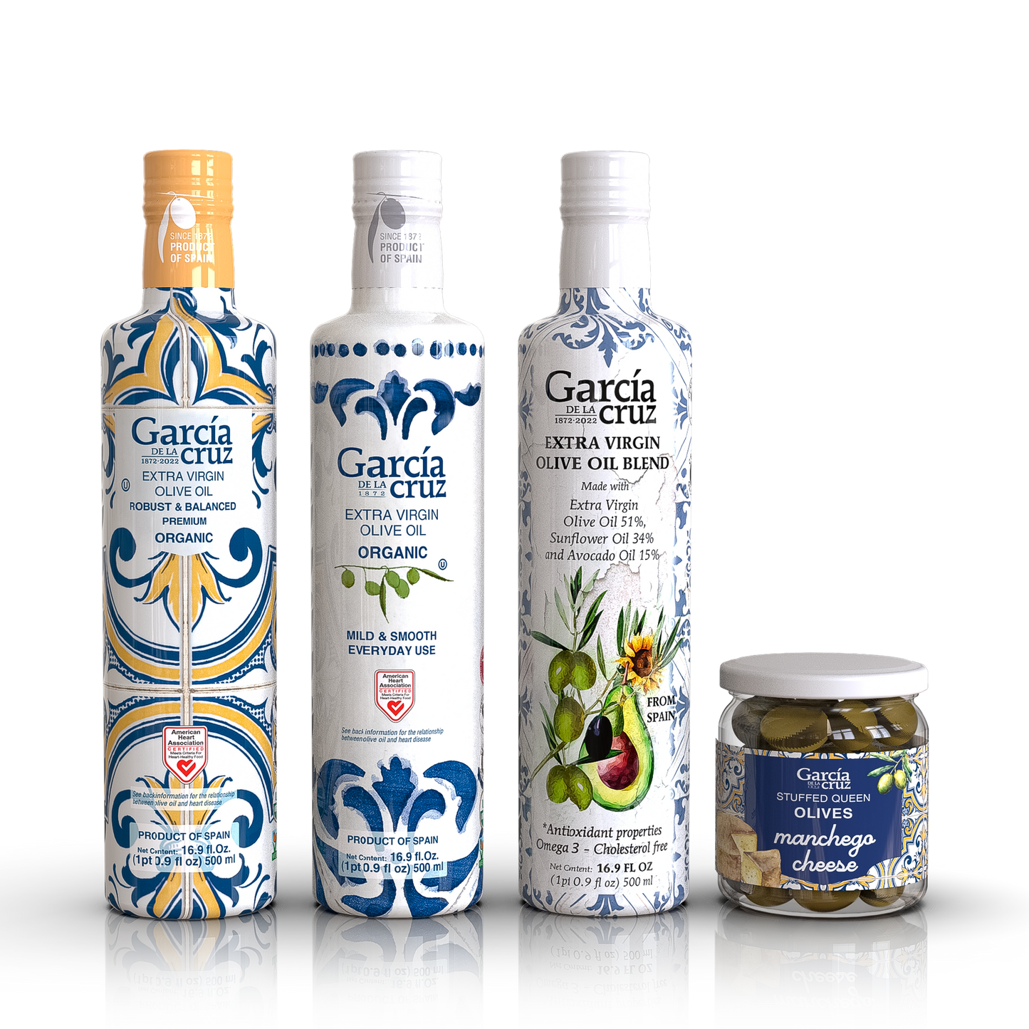 Discovery Spanish Olive Oil Bundle – Master Miller, Organic Essential, Blend & Manchego Olives